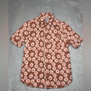 Hanna Andersson Women’s Button Front Collared Short Sleeve Gauzy Camp Shirt XS